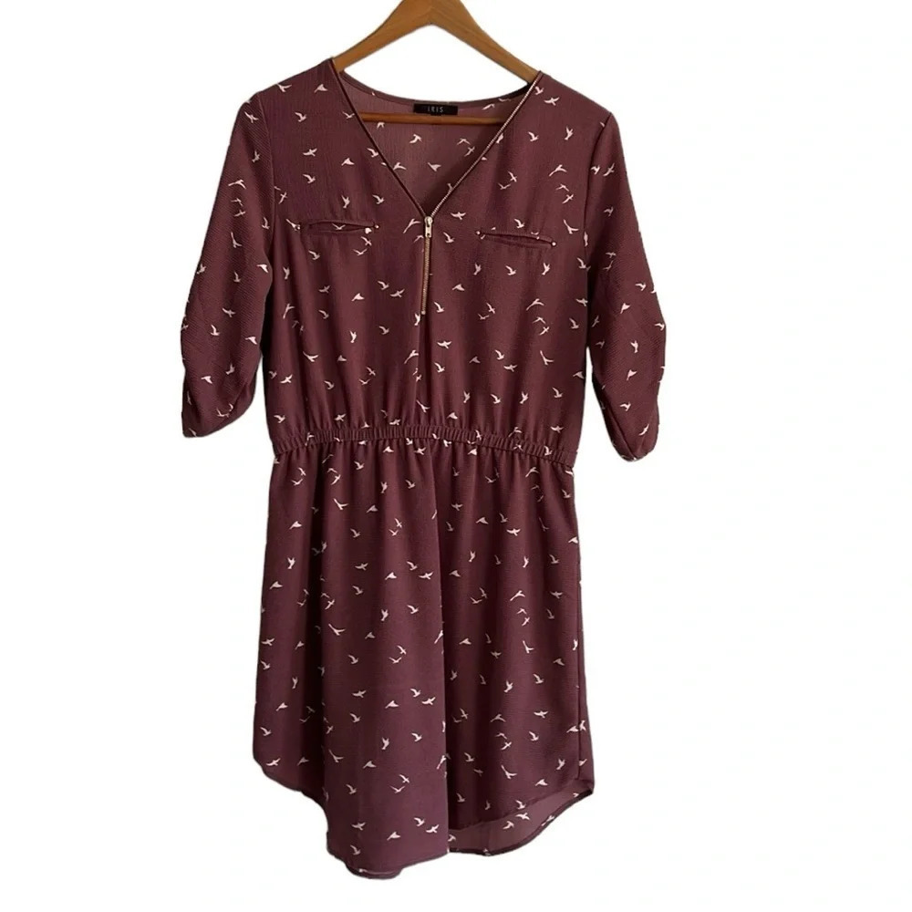 IRIS Dress with bird design and gold detail